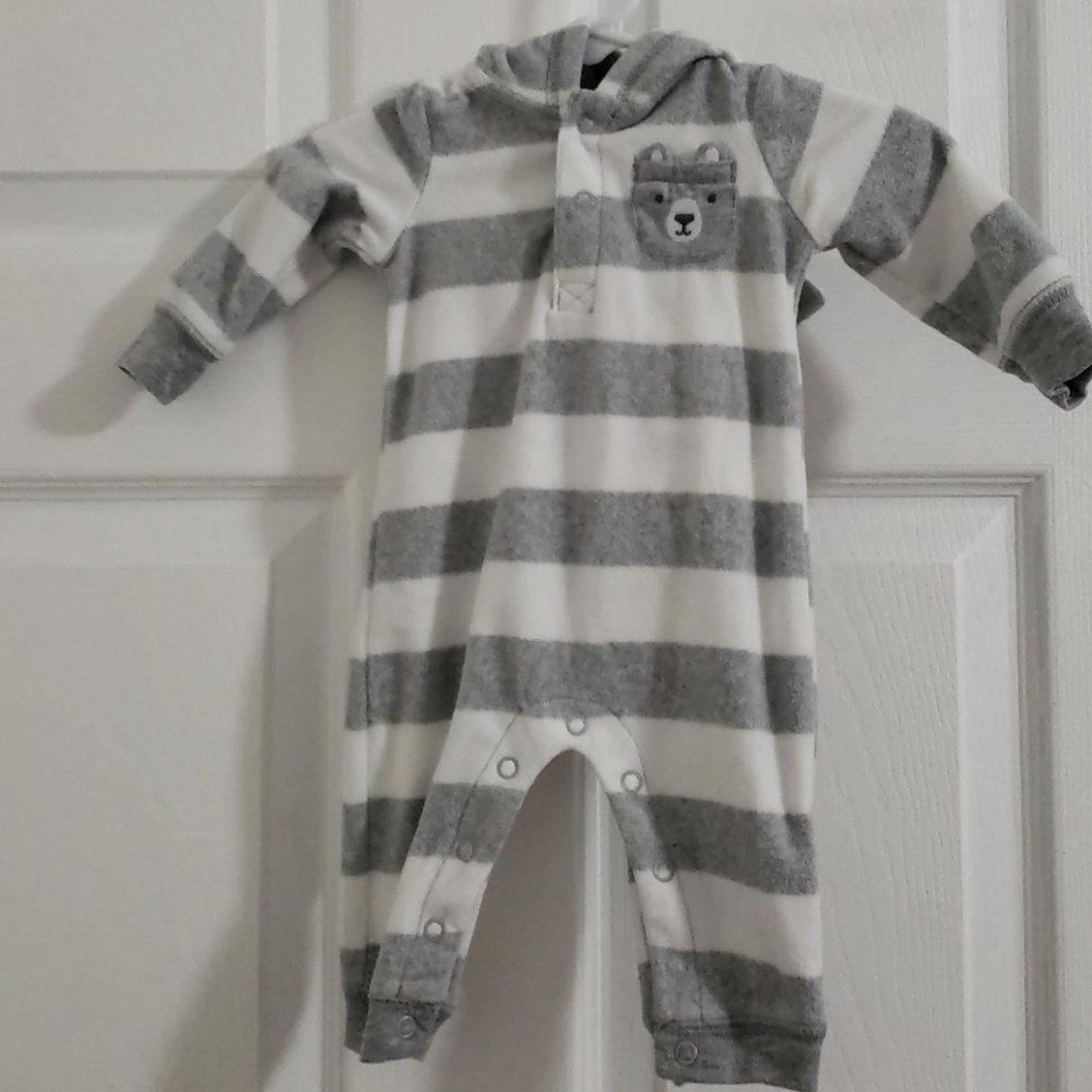 Gender neutral newborn cozy fleece one piece